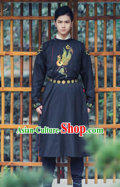 Asian China Tang Dynasty Swordsman Costume, Traditional Chinese Ancient Imperial Bodyguard Hanfu Clothing for Men