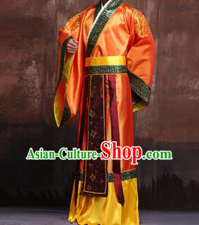 Traditional Ancient Chinese Emperor Royal Highness Costume, Asian Chinese Han Dynasty Majesty Hanfu Clothing for Men