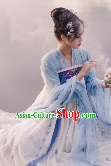 Traditional Chinese Ancient Costume Imperial Concubine Silk Blouse and Slip Skirt, Asian China Tang Dynasty Palace Lady Clothing for Women