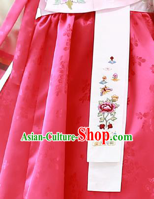 Traditional Korean Accessories Embroidered Waist Pendant, Asian Korean Fashion Wedding Waist Decorations for Kids