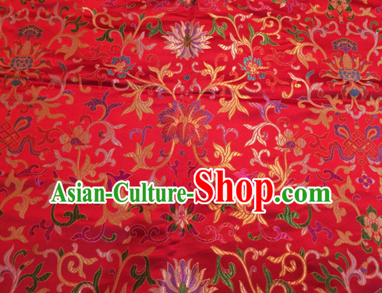 Red Color Chinese Traditional Pattern Design Brocade Fabric Silk Fabric Chinese Fabric Asian Material
