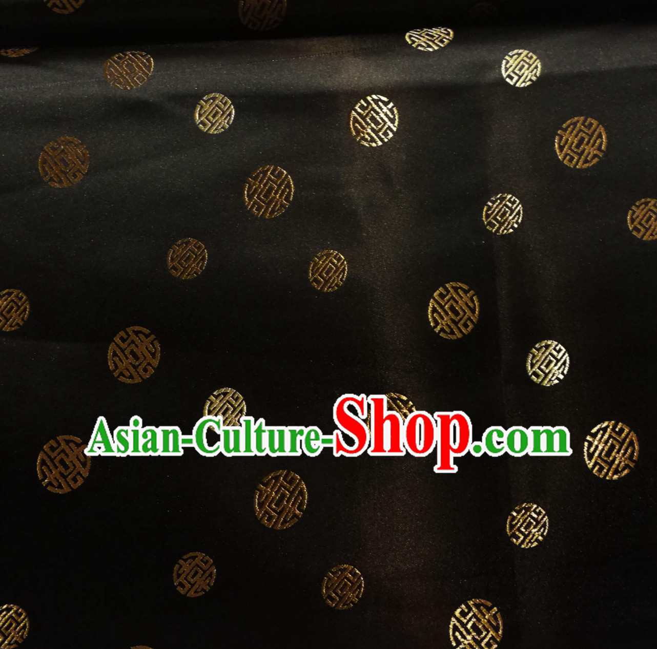 Black Color Chinese Royal Palace Style Traditional Pattern Design Brocade Fabric Silk Fabric Chinese Fabric Asian Material