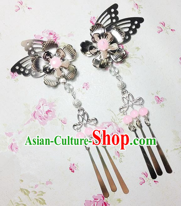 Traditional Chinese Ancient Classical Hair Accessories Hanfu Xiuhe Suit Butterfly Hair Comb Bride Hairpins for Women