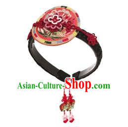 Traditional Korean Hair Accessories Embroidered Hair Clasp, Asian Korean Fashion Wedding Headband for Kids