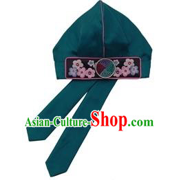 Traditional Korean Hair Accessories Embroidered Boys Hat, Asian Korean Fashion Baby Prince Green Hats for Kids