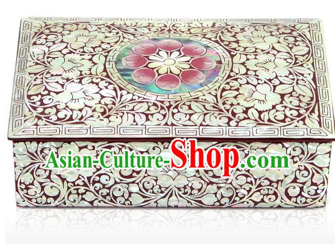 Traditional Korean Craft Handmade Cosmetic Container Shell Dowry Box, Asian Korean Wedding Jewellery Case for Women