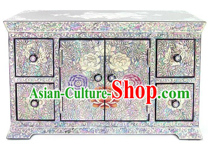 Traditional Korean Craft Handmade Shell Cosmetic Container, Asian Korean Wedding Jewellery Box for Women