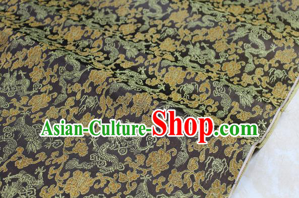 Chinese Traditional Ancient Costume Palace Dragons Pattern Mongolian Robe Coffee Brocade Tang Suit Fabric Hanfu Material