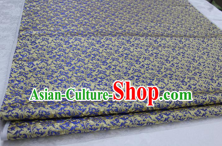 Chinese Traditional Palace Pattern Tang Suit Cheongsam Yellow Brocade Fabric, Chinese Ancient Costume Hanfu Satin Material