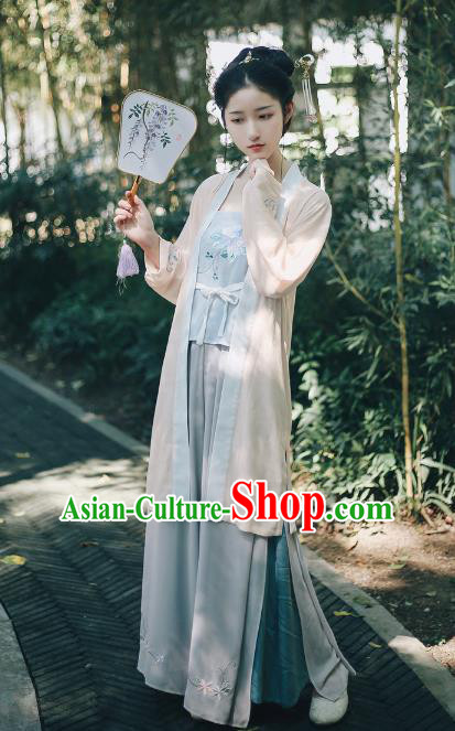 Traditional Chinese Song Dynasty Young Lady Clothing Ancient Imperial Princess Hanfu Embroidered Costume for Women