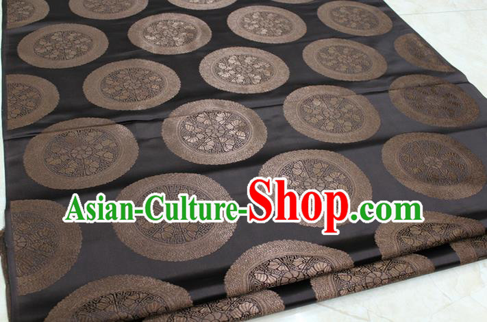 Chinese Traditional Ancient Costume Palace Pattern Mongolian Robe Brown Brocade Tang Suit Fabric Hanfu Material