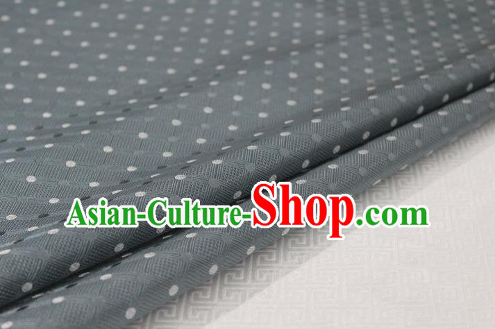 Chinese Traditional Ancient Costume Palace Pattern Mongolian Robe Cheongsam Grey Brocade Tang Suit Fabric Hanfu Material