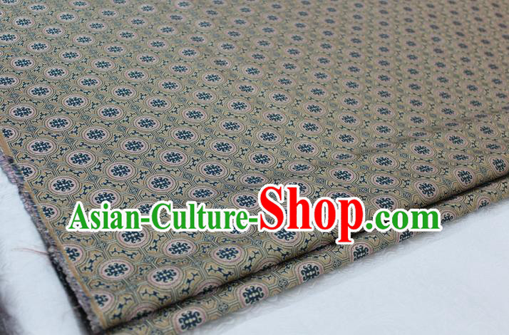Chinese Traditional Ancient Costume Palace Pattern Mongolian Robe Beige Brocade Tang Suit Fabric Hanfu Material
