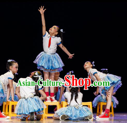 Traditional Chinese Classic Stage Performance Ballet Dance Costume, Chinese Modern Dance Dress Clothing for Kids