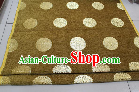 Chinese Traditional Ancient Costume Palace Pattern Ginger Brocade Mongolian Robe Satin Fabric Hanfu Material