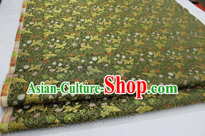 Chinese Traditional Ancient Costume Palace Phoenix Pattern Cheongsam Green Brocade Xiuhe Suit Satin Fabric Hanfu Material
