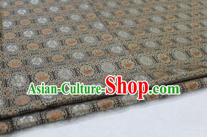 Chinese Traditional Ancient Costume Palace Phoenix Pattern Mongolian Robe Brocade Tang Suit Satin Fabric Hanfu Material