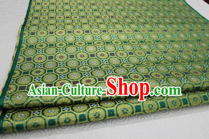 Chinese Traditional Ancient Costume Royal Palace Pattern Cheongsam Green Brocade Tang Suit Satin Mongolian Robe Fabric Hanfu Material