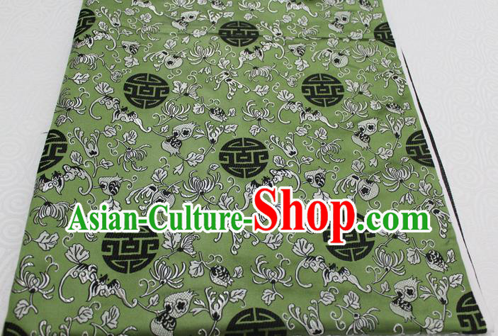 Chinese Traditional Ancient Costume Palace Pomegranate Pattern Cheongsam Green Brocade Tang Suit Satin Fabric Hanfu Material