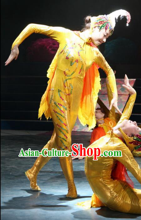 Traditional Chinese Yangge Fan Chicken Dance Costume, Folk Dance Drum Dance Uniform Yangko Clothing for Kids
