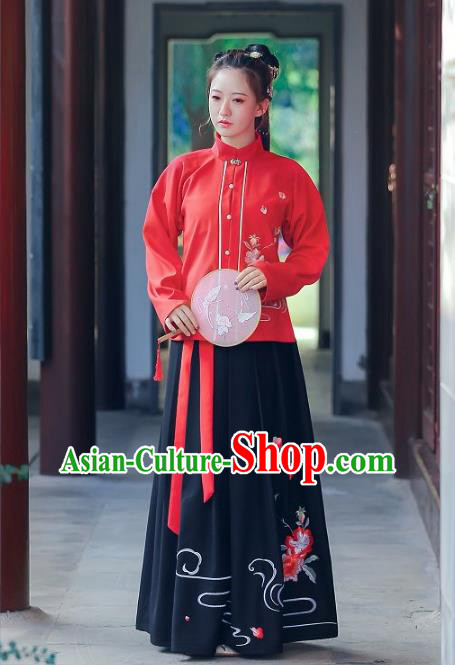 Traditional Chinese Ancient Ming Dynasty Imperial Princess Hanfu Embroidered Clothing for Women