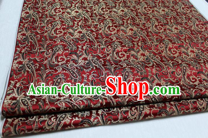 Chinese Traditional Clothing Palace Pattern Tang Suit Red Brocade Ancient Costume Mongolian Robe Satin Fabric Hanfu Material