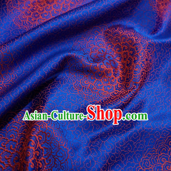 Chinese Traditional Royal Palace Pattern Design Royalblue Brocade Fabric Ancient Costume Tang Suit Cheongsam Hanfu Material