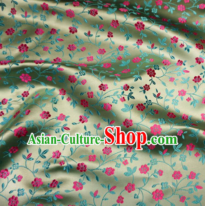 Chinese Traditional Royal Palace Pattern Design Green Brocade Fabric Ancient Costume Tang Suit Cheongsam Hanfu Material