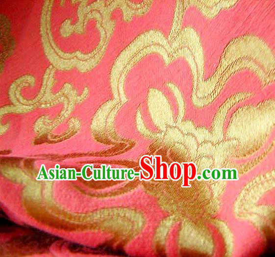 Chinese Traditional Royal Palace Pattern Design Hanfu Pink Brocade Fabric Ancient Costume Tang Suit Cheongsam Material
