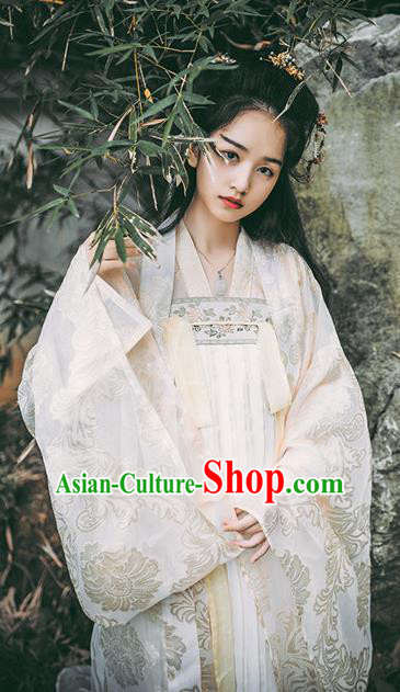 Traditional Chinese Tang Dynasty Palace Lady Dress Ancient Imperial Concubine Hanfu Embroidered Costume for Women
