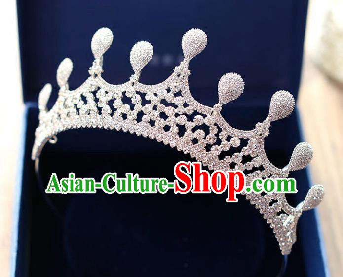 Chinese Traditional Bride Hair Accessories Baroque Princess Headwear Wedding Crystal Jewelry Royal Crown for Women