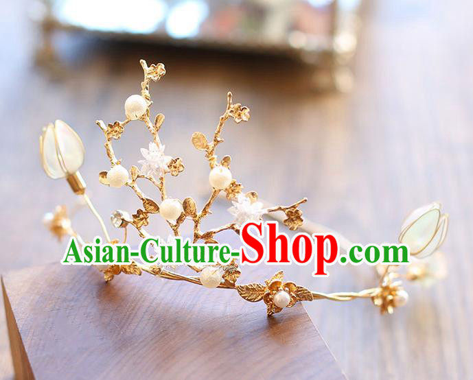 Chinese Traditional Bride Hair Jewelry Accessories Wedding Baroque Retro Flowers Hair Clasp for Women