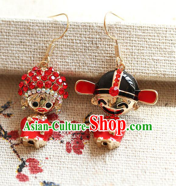 Chinese Traditional Bride Jewelry Accessories Princess Wedding Xiuhe Suit Earrings for Women