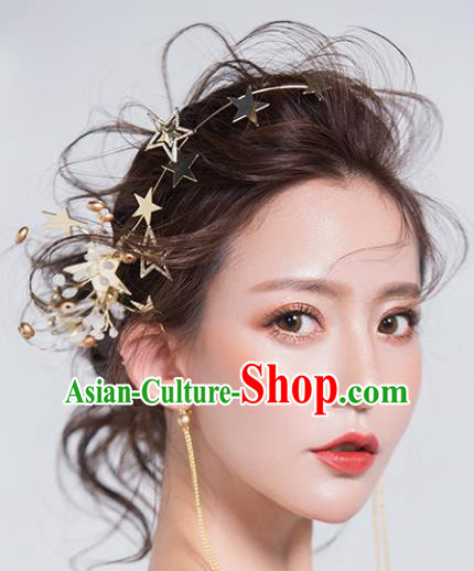 Chinese Traditional Bride Hair Jewelry Accessories Wedding Baroque Retro Star Hair Clasp for Women