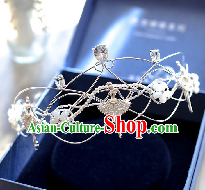 Chinese Traditional Hair Accessories Baroque Bride Hair Clasp Wedding Crystal Royal Crown for Women