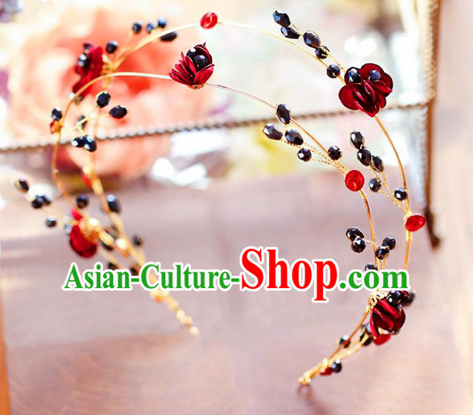 Chinese Traditional Bride Hair Jewelry Accessories Wedding Baroque Retro Rose Hair Clasp for Women