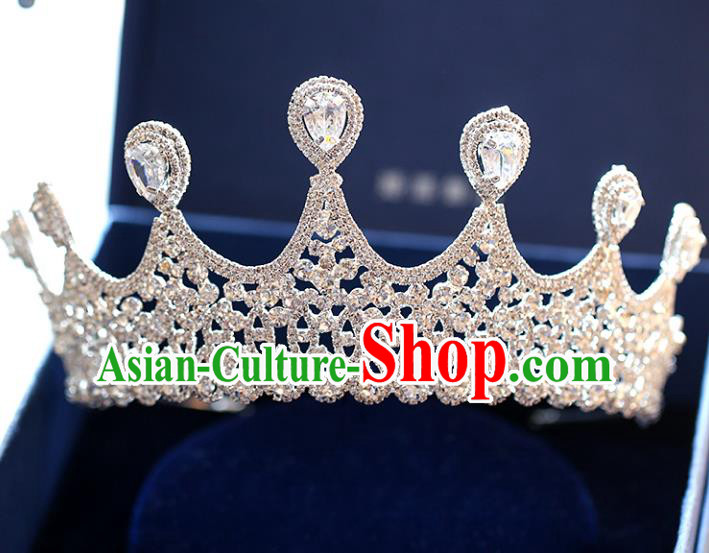 Chinese Traditional Wedding Hair Accessories Baroque Princess Hair Clasp Bride Palace Crystal Royal Crown for Women