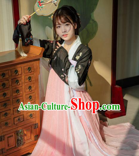 Traditional Chinese Ancient Imperial Princess Hanfu Clothing Tang Dynasty Palace Lady Embroidered Costume for Women
