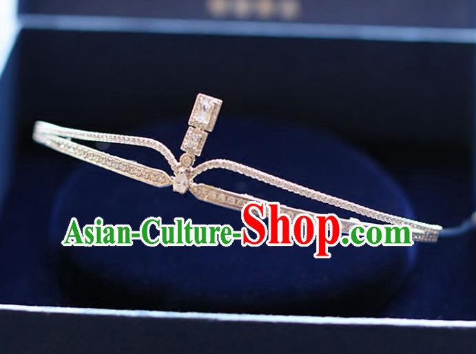 Chinese Traditional Wedding Hair Accessories Baroque Princess Hair Clasp Bride Zircon Royal Crown for Women