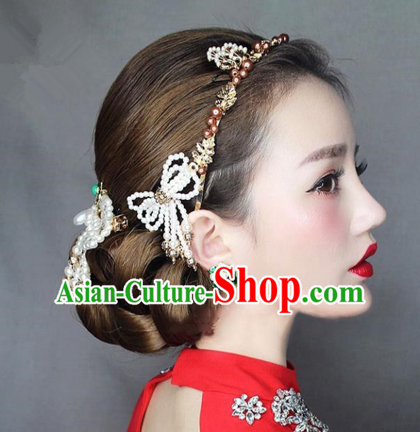 Chinese Traditional Bride Hair Accessories Baroque Wedding Hair Clasp and Hair Stick Complete Set for Women