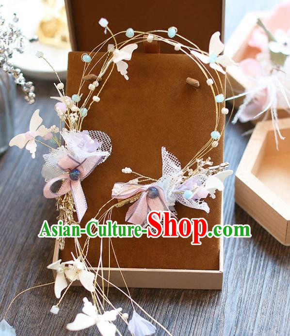 Chinese Traditional Bride Hair Accessories Baroque Wedding Flowers Hair Clasp Headband for Women