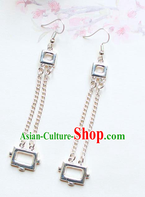 Chinese Traditional Bride Jewelry Accessories Long Tassel Earrings Wedding Eardrop for Women