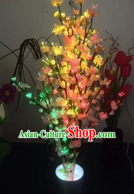 Chinese Traditional Electric LED Flowers Lantern Desk Lamp Home Decoration Pink Peach Blossom Lights