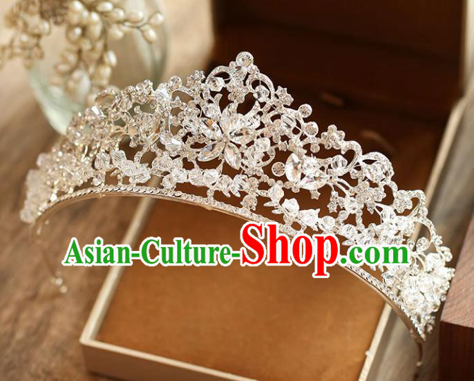 Chinese Traditional Wedding Hair Accessories Baroque Crystal Hair Clasp Bride Royal Crown for Women