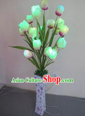 Chinese Traditional Electric LED Lantern Desk Lamp Home Decoration Tulipa Flowers Lights