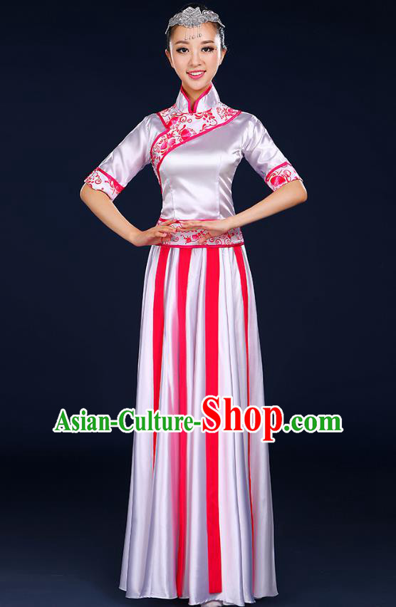 Traditional Chinese Modern Dance Opening Dance Clothing Chorus Classical Dance Red Dress for Women