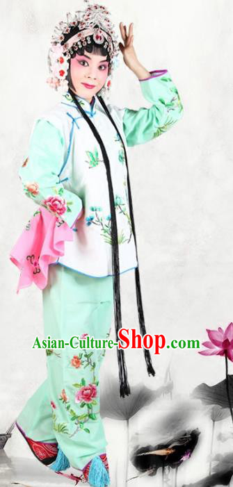 Chinese Beijing Opera Servant Girl Embroidered Costume, China Peking Opera Actress Embroidery Clothing