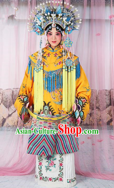 Chinese Beijing Opera Actress Imperial Empress Costume Embroidered Robe, China Peking Opera Diva Queen Clothing