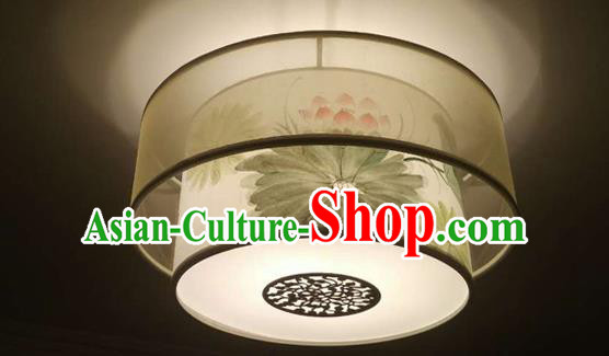 Chinese White Gourd Silk Table Palace Lantern  Replica Palace Lamp