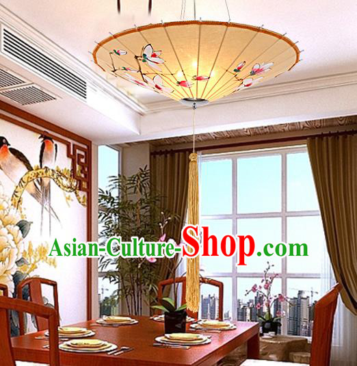 Traditional Chinese Handmade Painting Mangnolia Palace Lantern China Ceiling Palace Lamp